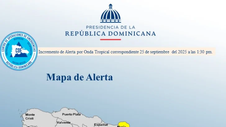 COE eleva a 10 provincias en alerta amarilla por onda tropical