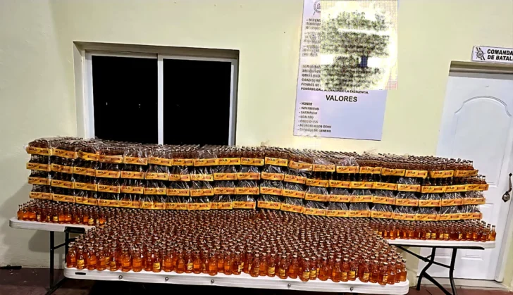 El ejército decomisa 6,000 botellas de Ron Importado sin pago de impuestos en la frontera