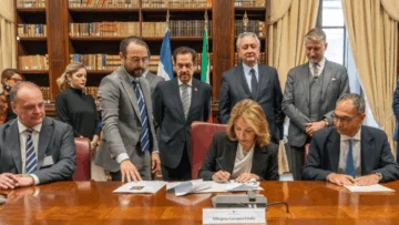  Firma del acuerdo del Ministerio de Cultura con el Museo Antropológico de Turin. Foto Ministerio de Cultura 2023.