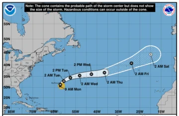 Gabrielle pasa de tormenta a huracán en el Atlántico