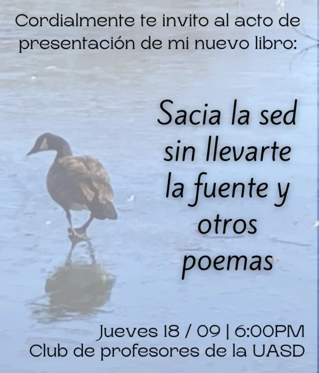 Poemario “Sacia la sed sin llevarte la fuente y otros poemas”, circulará este jueves