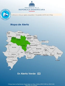 COE mantiene tres provincias en alerta verde