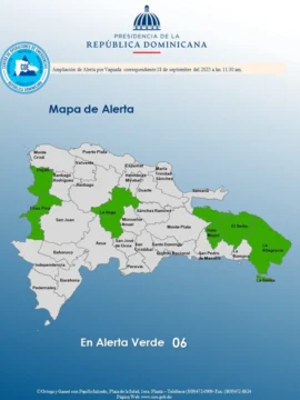COE eleva a seis las provincias en alerta verde