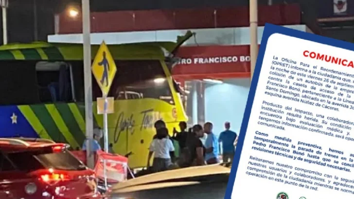 Autobús de Caribe Tours colisionó contra acceso a estación Pedro Francisco Bonó Autobús de Caribe Tours colisionó contra acceso a estación Pedro Francisco Bonó