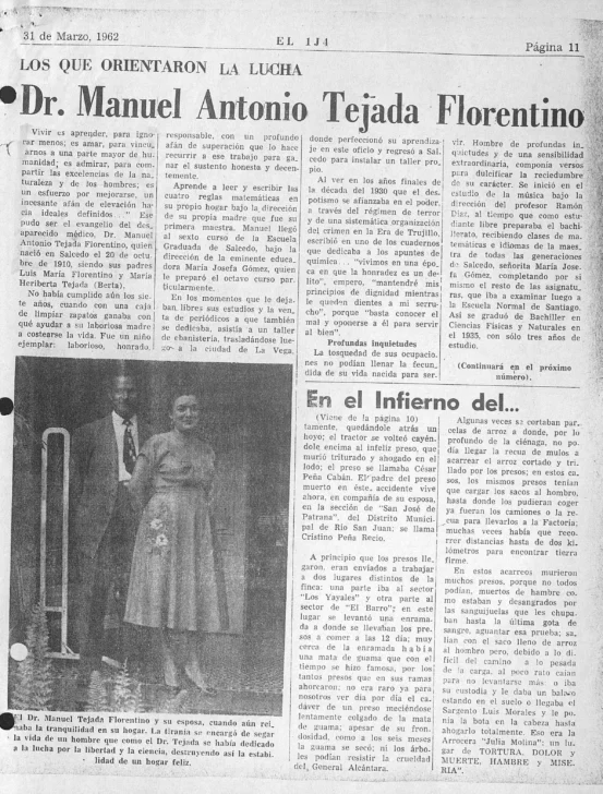 Dr. Tejada Florentino, catorcista de patria o muerte