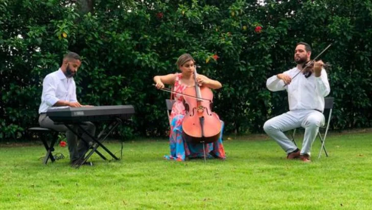 Violonchelo, violín y piano. 