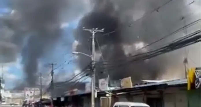 Incendio destruye negocios en mercado municipal de San Francisco de Macorís