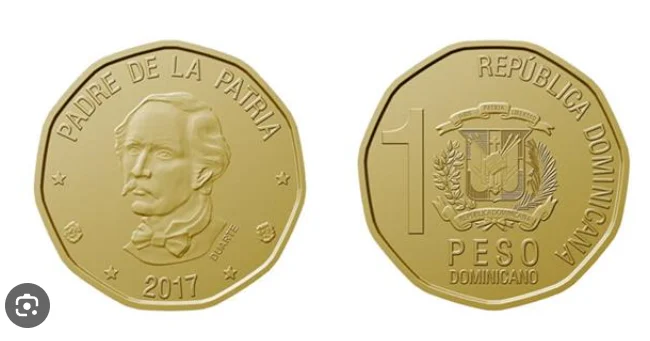 Monedas de un peso dominicano, que circulará desde el lunes 6.