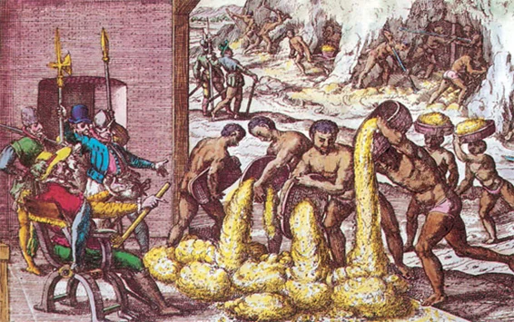  Los aborígenes mayores de 14 años debían pagar como tributo de un cascabel de oro a los conquistadores españoles.