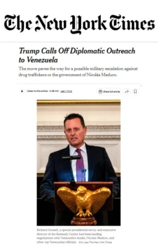 Trump ordena cancelar contacto diplomático con 'narcomadurismo', según The New York Times