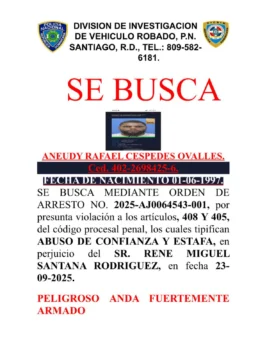Policía identifica y busca a presunto estafador de vehículos en Santiago