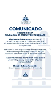 Gobierno niega eliminación de combustible subsidiado