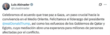 Abinader felicita 'liderazgo' de Trump y 'esfuerzos' de Catar y Egipto para acuerdo Israel-Hamás
