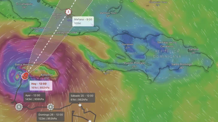 Huracán Melissa categoría 5 en vivo: Se espera un impacto devastador en Jamaica, conoce la trayectoria y el informe del tiempo hoy