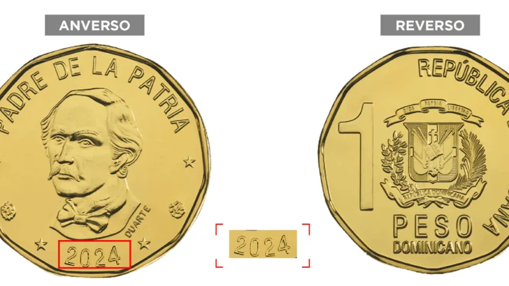 Banco Central emite monedas de RD$ 1.00, año 2024 Banco Central emite monedas de RD$ 1.00, año 2024