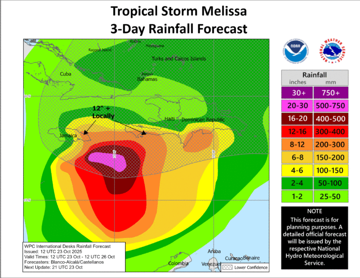 ¿Qué muestran los modelos sobre la trayectoria 'incierta' de la tormenta Melissa?