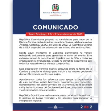 República Dominicana pospone Cumbre de las Américas para el próximo año