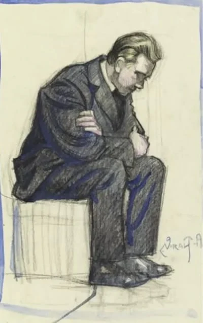  El cuadro Hombre pensando pintado por Eduard Wiiralt.