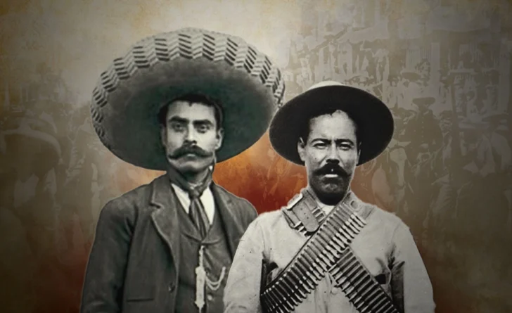 Emiliano-Zapata-y-Pancho-Villa-los-dos-principales-lideres-militares-de-la-Revolucion-Popular-de-Mexico-en-1910-728x445