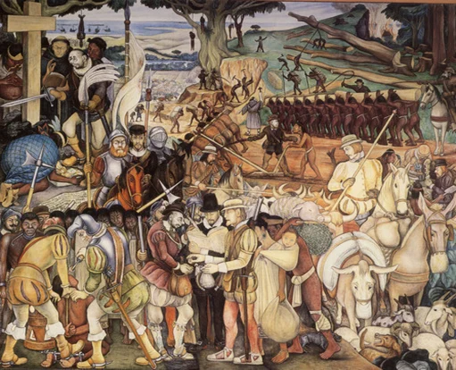 La-Conquista-de-Mexico-un-mural-de-Diego-Rivera-que-yace-en-el-Palacio-Nacional