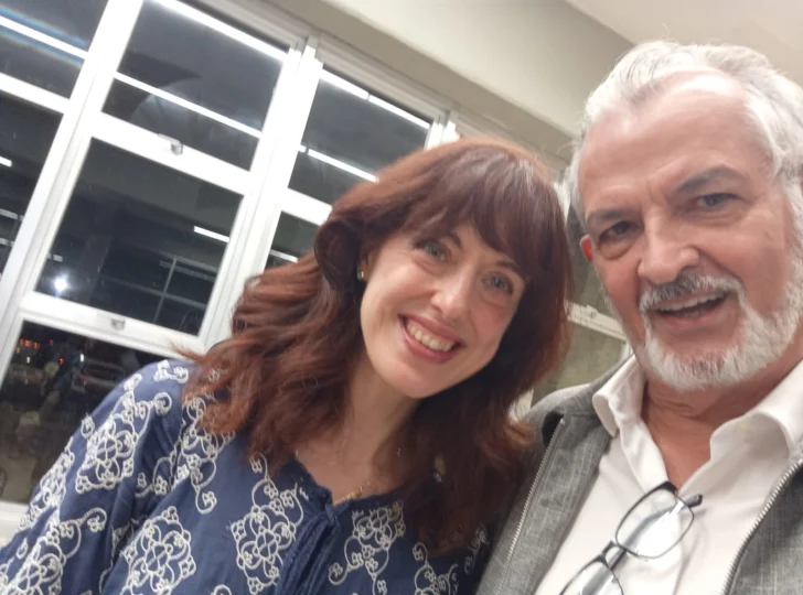  La escritora Irene Vallejo con el autor de esta crónica Danilo Ginebra.