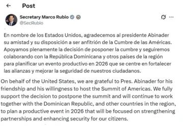 EEUU apoya decisión dominicana de posponer la Cumbre hasta 2026