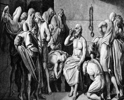 Recreacion-del-momento-en-que-el-filosofo-Socrates-bebio-el-veneno-de-la-cicuta-ante-sus-discipulos