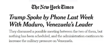 Trump habló con Maduro por teléfono para acordar reunión, según el New York Times