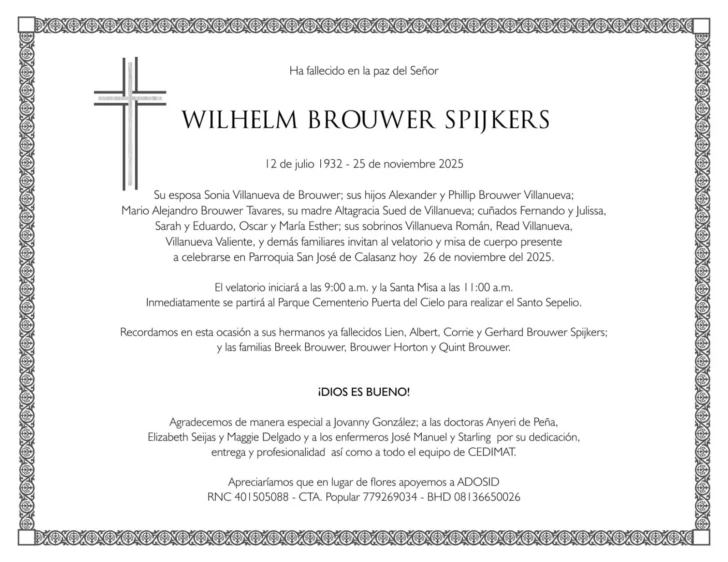 Fallece Wilhelm Brouwer, empresario, excónsul y decano del Cuerpo Consular