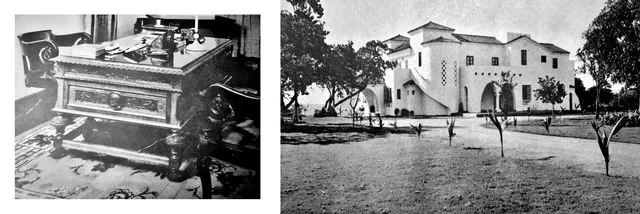  Escritorio presidencial antes de ser llevado al nuevo Palacio Nacional (1947) obra de Pascual Palacios en la Secretaría de Estado de la Presidencia en 1935 la cual se extendía desde la avenida George Washington hasta la avenida Independencia – AGN y Colección Sergio Cross