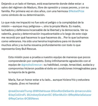 Estadounidense que dice evacuó a Machado de Venezuela niega que Trump lo contratara