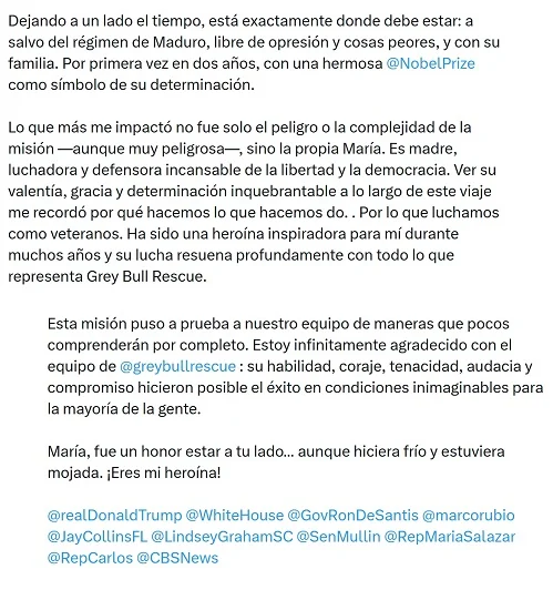 Estadounidense que dice evacuó a Machado de Venezuela niega que Trump lo contratara Estadounidense que dice evacuó a Machado de Venezuela niega que Trump lo contratara