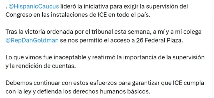 Adriano Espaillat constata precariedad en celdas de migrantes en Nueva York