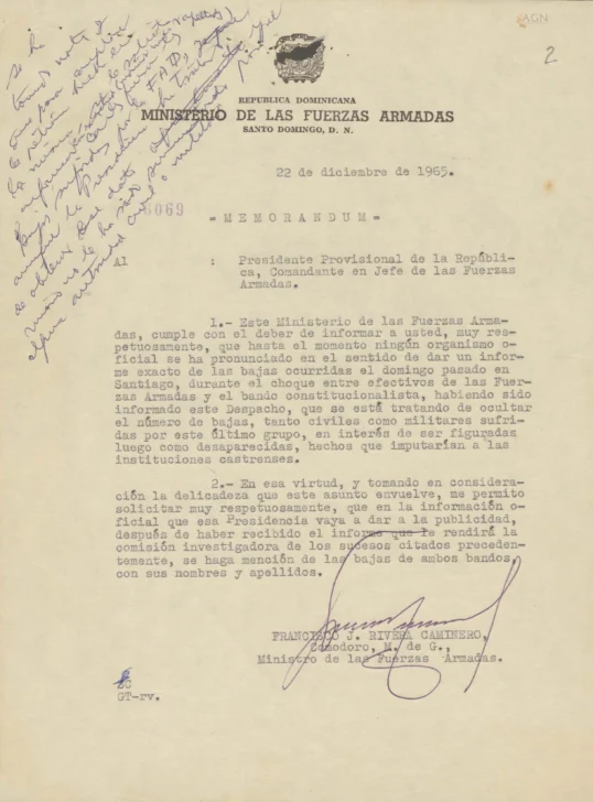 Informes militares sobre la batalla del Matum de 1965