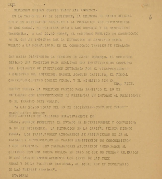 Informes militares sobre la batalla del Matum de 1965