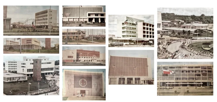  Pabellones principales de la feria donde se pueden apreciar el Palacio del Ayuntamiento, la Secretaría de Interior y Policía, El Pabellón de las Fuerzas Armadas, El Edificio Administrativo, el hoy Congreso Nacional, el Pabellón de la Santa Sede entre otras – Álbum de la Feria de la Paz (Tomo I, 1956 y Tomo 2, 1957)