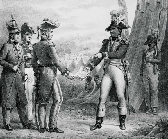 Momento-en-que-el-gobernador-espanol-Joaquin-Garcia-y-Moreno-capitula-ante-el-lider-de-la-Revolucion-Haitiana-Toussaint-LOuverture-en-enero-de-1801 Momento-en-que-el-gobernador-espanol-Joaquin-Garcia-y-Moreno-capitula-ante-el-lider-de-la-Revolucion-Haitiana-Toussaint-LOuverture-en-enero-de-1801
