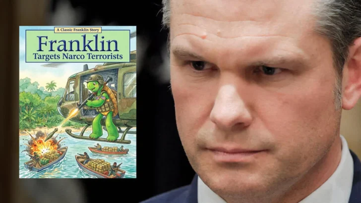 Poco serio: condena a Hegseth tras usar caricatura de la tortuga Franklin para celebrar ataques en el Caribe