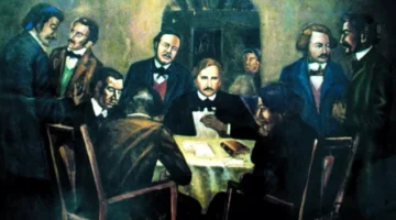  Representación de la firma del Juramento Trinitario en la vivienda de Chepita Perez.