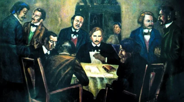  Representación de la firma del Juramento Trinitario en la vivienda de Chepita Perez.