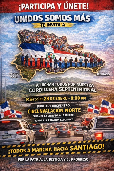  El mapa del país acompañando el lema, reforzando el carácter religioso y comunitario, es el afiche de la convocatoria que circula por redes sociales.