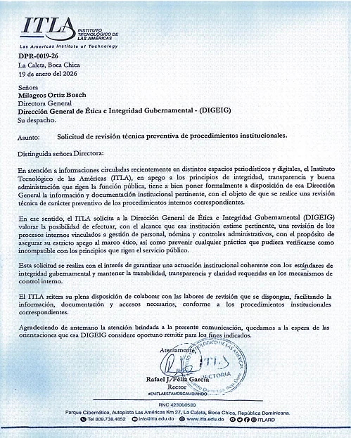 Denuncia de descuentos salariales indebidos en el ITLA activa alarmas de la DIGEIG