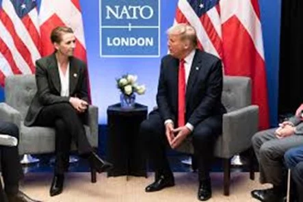 Mette-Frederiksen-se-encontro-con-Trump-en-un-evento-de-la-Nato-OTAN-–la-organizacion-que-ponen-en-peligro-por-la-oferta-de-compra-de-Groenlandia-que-rechazo-Dinamarca