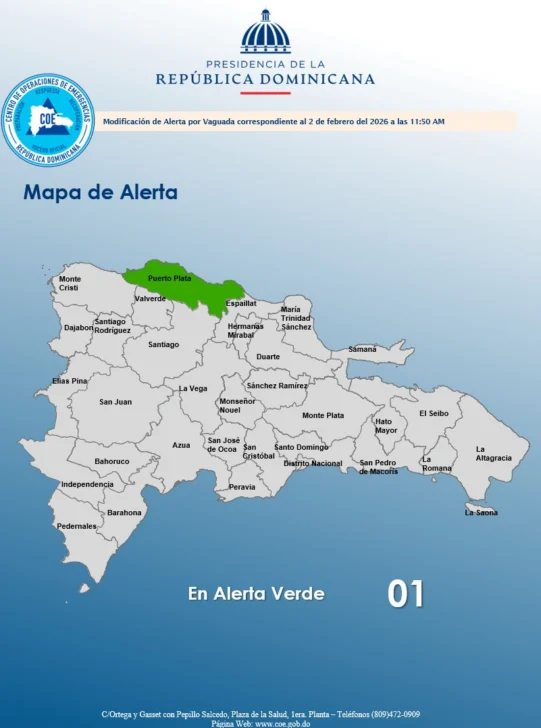 Frente frío se aleja del territorio nacional, pero Indomet mantiene vigilancia por lluvias débiles Frente frío se aleja del territorio nacional, pero Indomet mantiene vigilancia por lluvias débiles