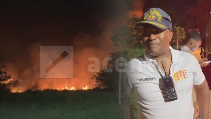 Incendio afecta zona de la Laguna de Cabarete en Puerto Plata la noche de este viernes