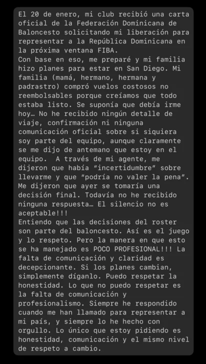 Townes molesto por ser marginado de selección dominicana tras asegurarse un cupo