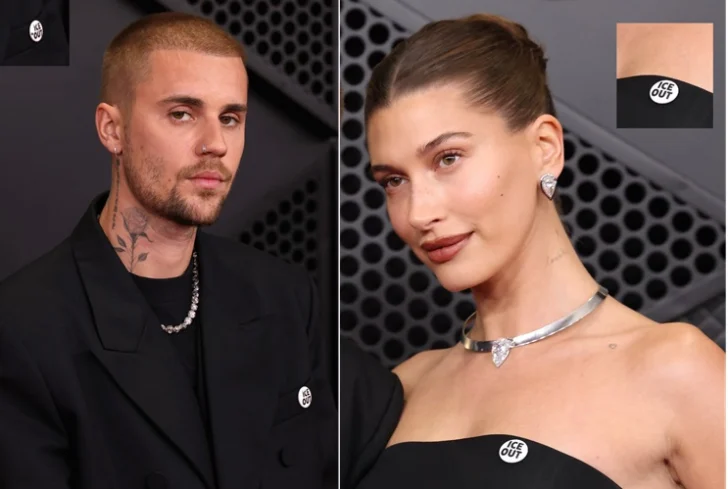 Billie Eilish y Justin Bieber asisten a los Grammy con un pin de 