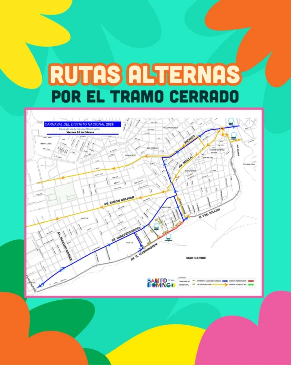 CARNAVAL DN: Cierre de un tramo del malecón será este viernes a partir de las 4:00 p.m.