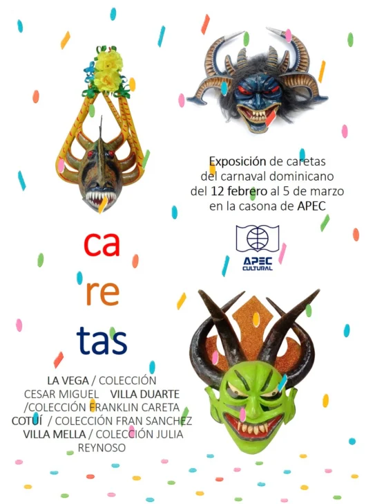 APEC Cultural invita a la exposición de las caretas del carnaval dominicano