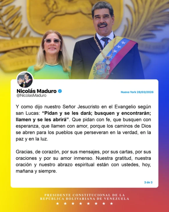 Maduro llama a la paz y la unión de Venezuela dos días después de su audiencia de juicio